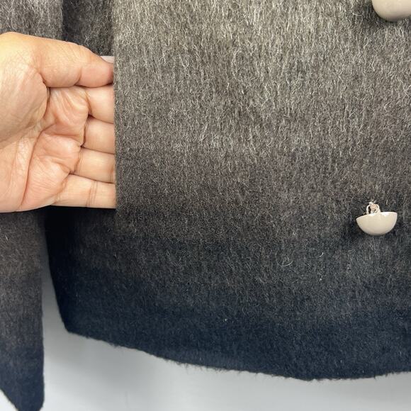 J. Crew Gray Brown Ombre Double-Breasted Coat Size 6 Wool Blend - Picture 6 of 15